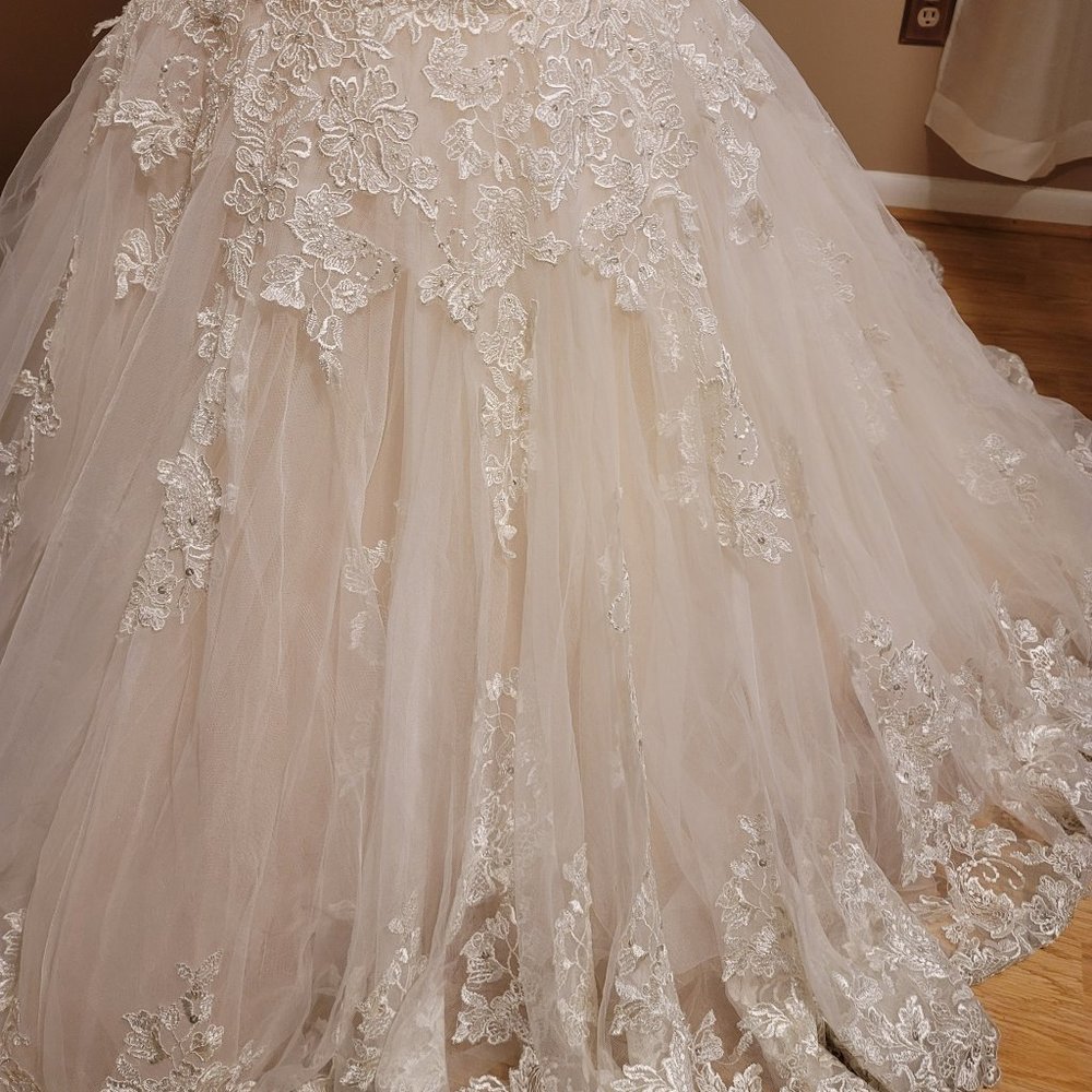 Wedding Dress Size 14 Pink Champagne - Picture 11 of 16